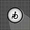 Disabled symbol on black moses background 