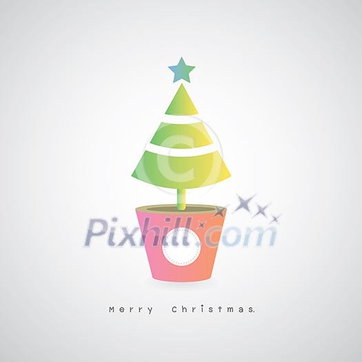 card christmas tree on gray background card christmas tree on gray background