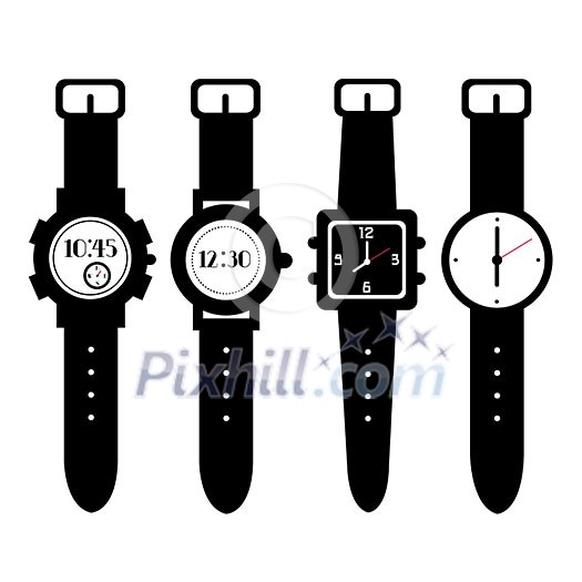 watch vector on white background 