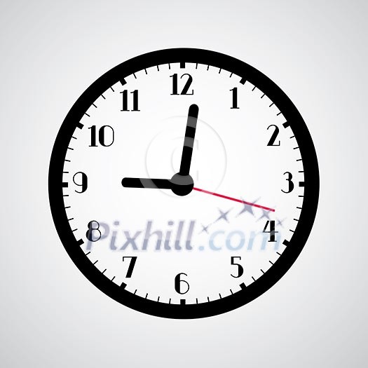 clock symbol on gray background