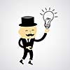 businessman and bulb idea cartoon 