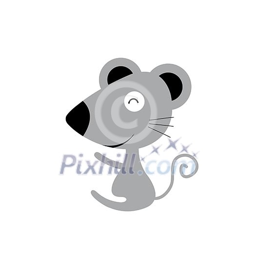vector cartoon cute mouse on white background vector cartoon cute mouse on white background
