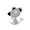 vector cartoon cute mouse on white background 