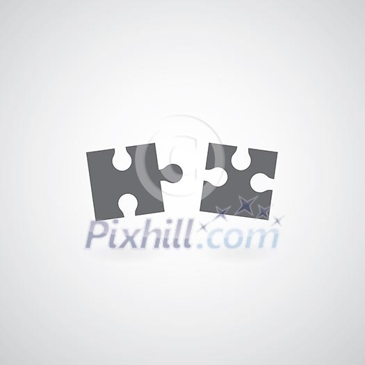 Jigsaw puzzle symbol on gray background Jigsaw puzzle symbol on gray background