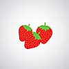 strawberrys vector cartoon on gray background 