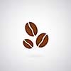 Coffee beans symbol on gray background 