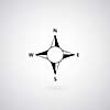 Compass icon on gray background 