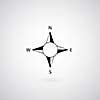 Compass icon on gray background 