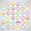 smiley faces icons cartoon set  