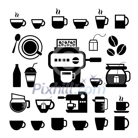 cup and coffee vector icon set cup and coffee vector icon set