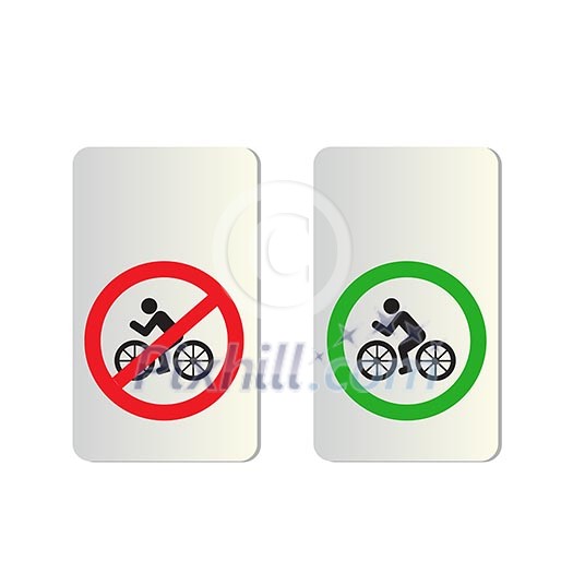 bicycle signs on white background bicycle signs on white background