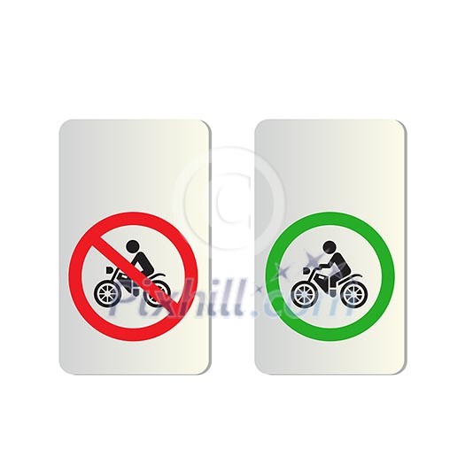 Motorcycle signs on white background Motorcycle signs on white background