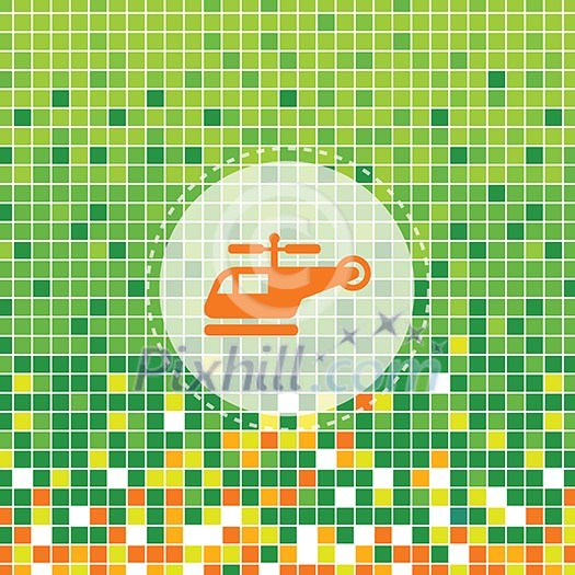 helicopter symbol on green moses background helicopter symbol on green moses background