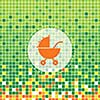 stroller symbol on green moses background