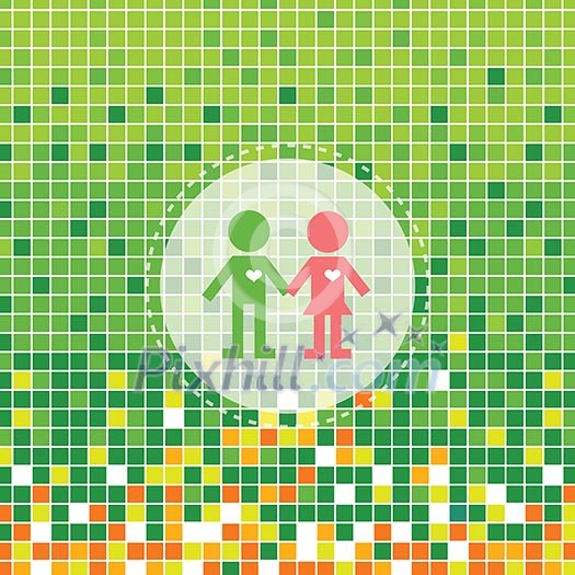 in love symbol on green moses for template card in love symbol on green moses for template card