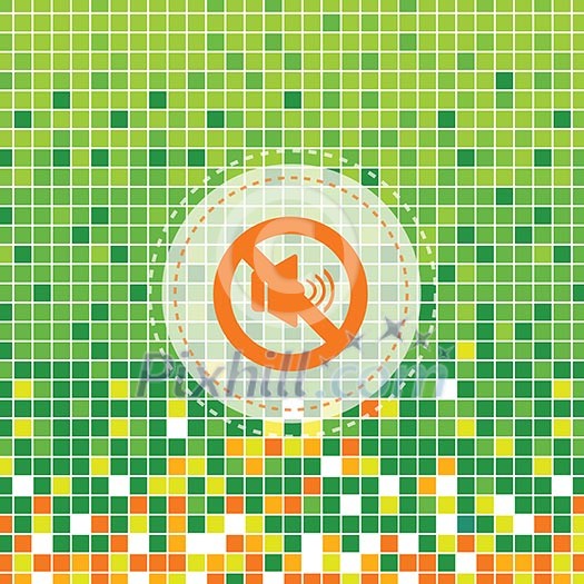 mute symbol on green moses background mute symbol on green moses background