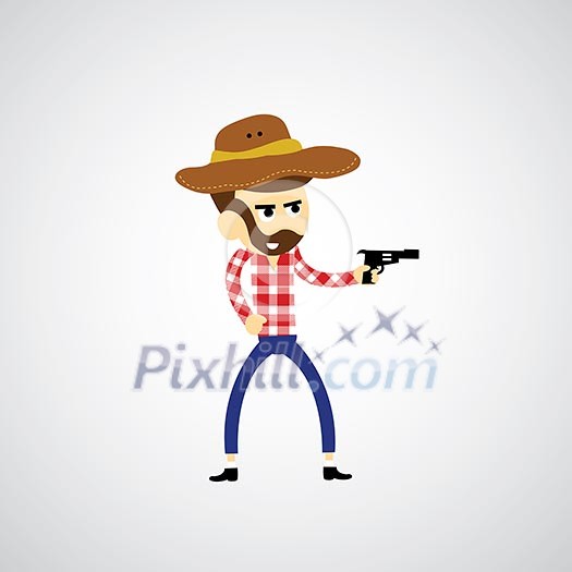 Cowboy vector cartoon for use