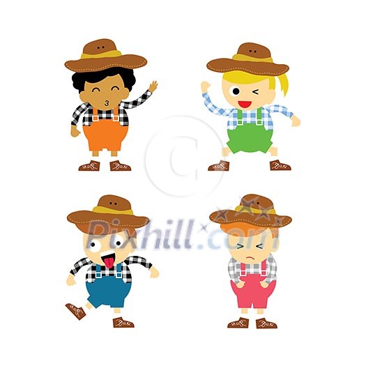 Cowboy vector cartoon character for use