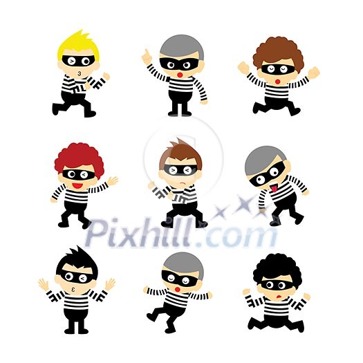 steal vector cartoon on white background