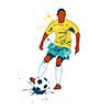 Dynamic soccer player vector drawing