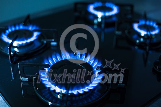 FLames of gas stove (shallow DOF)