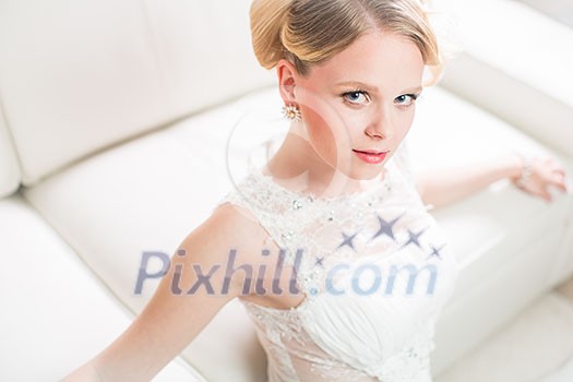 Gorgeous bride on her wedding day (color toned image; shallow DOF) Gorgeous bride on her wedding day (color toned image; shallow DOF)