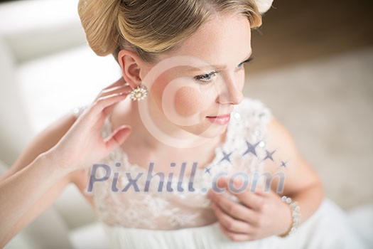 Gorgeous bride on her wedding day (color toned image; shallow DOF) Gorgeous bride on her wedding day (color toned image; shallow DOF)