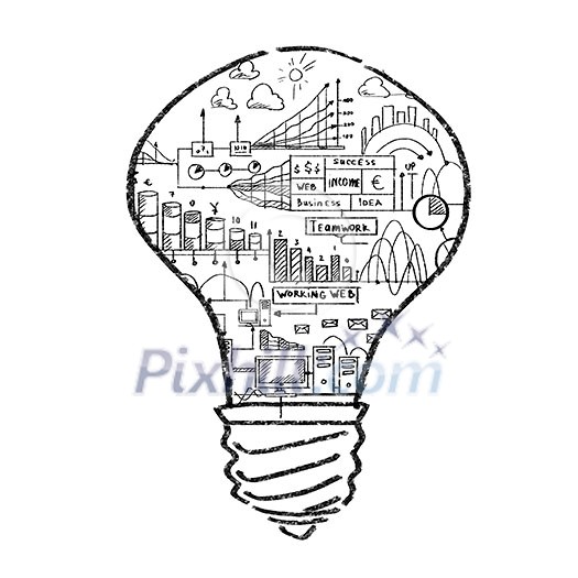 Conceptual image of light bulb on white background Conceptual image of light bulb on white background
