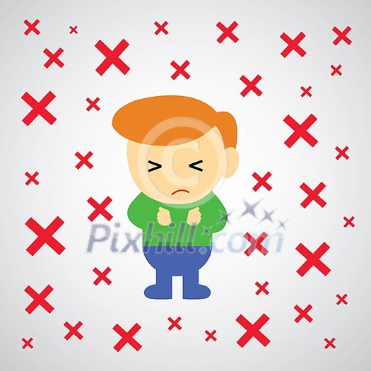 wrong mark vector cartoon style for use wrong mark vector cartoon style for use