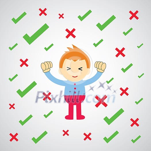 check mark vector cartoon style for use 