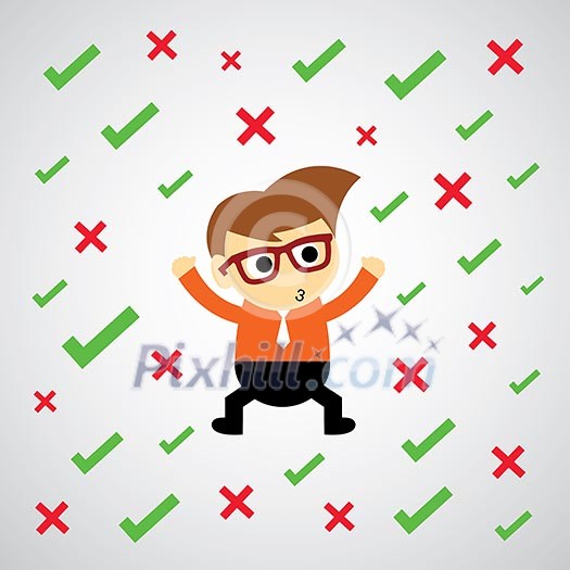 check mark vector cartoon style for use 