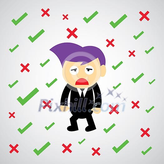 wrong mark vector cartoon style for use wrong mark vector cartoon style for use