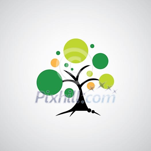tree symbol on gray background tree symbol on gray background
