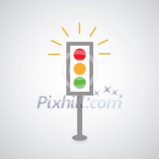 Traffic lights symbol on gray background 
