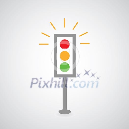 Traffic lights symbol on gray background Traffic lights symbol on gray background