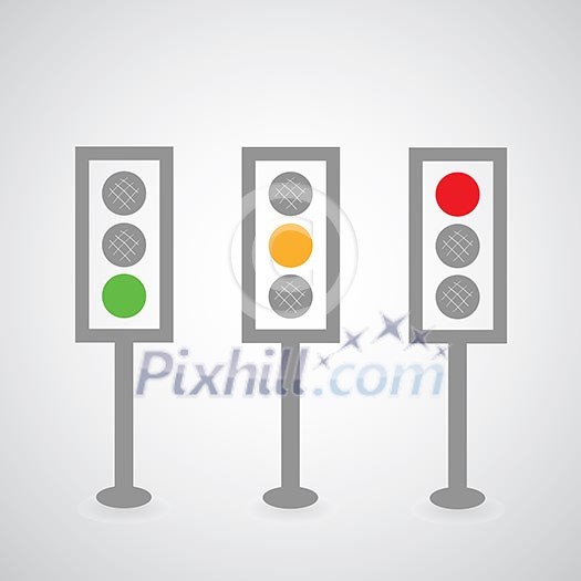 Traffic lights symbol on gray background