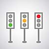 Traffic lights symbol on gray background