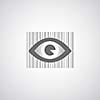 Eye barcode symbol on gray background