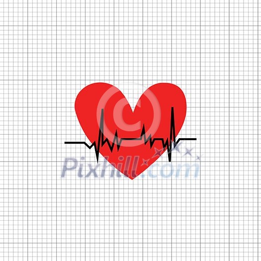 The heart rate symbol ,check for health The heart rate symbol ,check for health