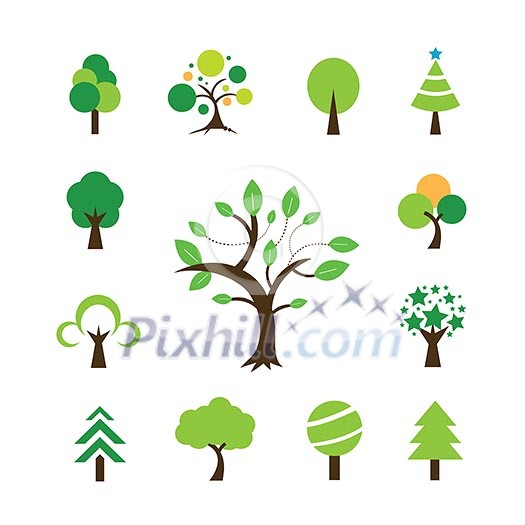 tree symbol  on white background 