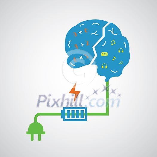 creative brain Idea symbol on white background creative brain Idea symbol on white background