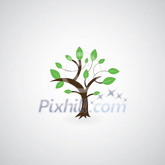 tree symbol on gray background tree symbol on gray background