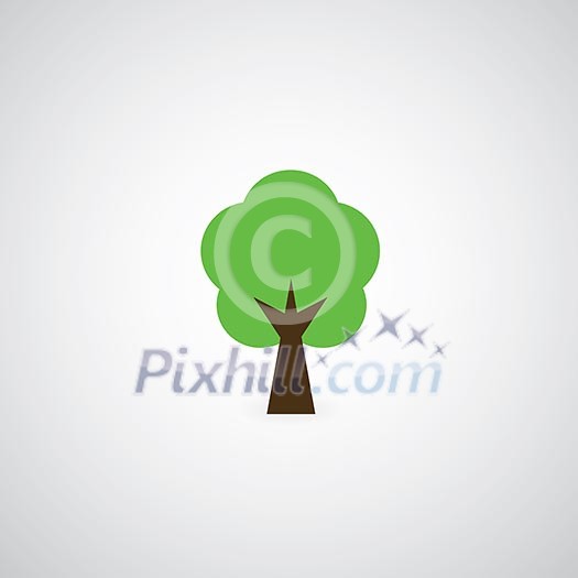 tree symbol on gray background tree symbol on gray background