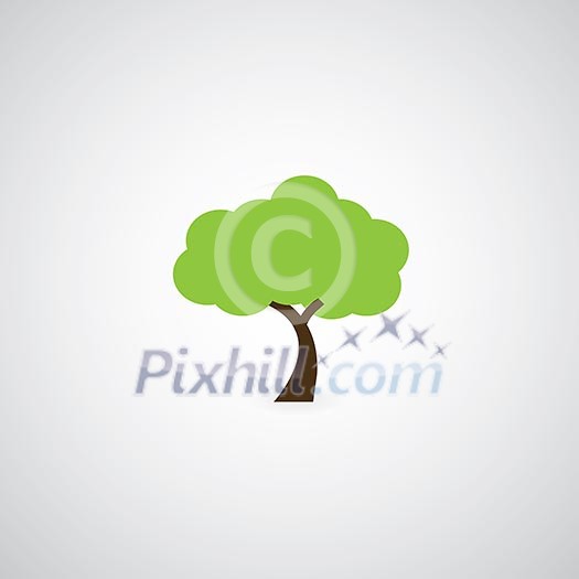 tree symbol on gray background tree symbol on gray background
