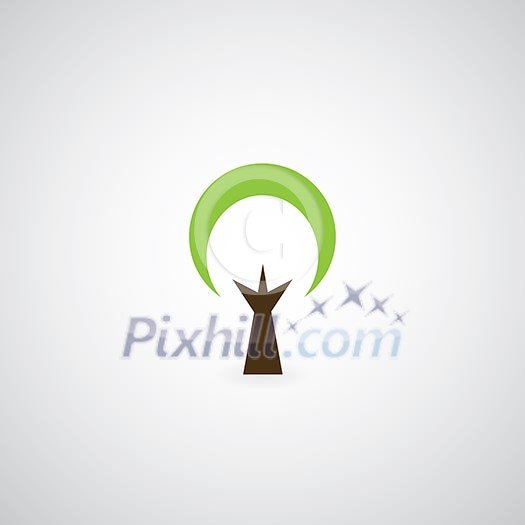 tree symbol on gray background tree symbol on gray background