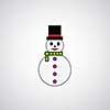snowman symbol on gray background