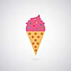 Ice cream on gray background 