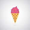 Ice cream on gray background 