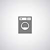Washing machine symbol on white background