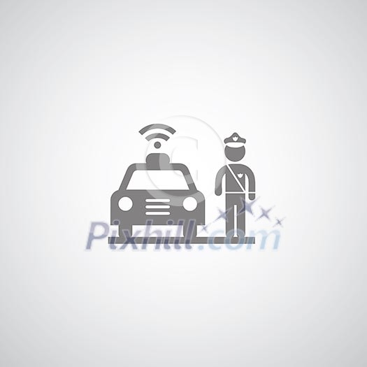 cop symbol on gray background cop symbol on gray background